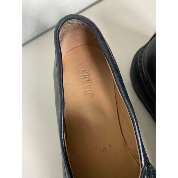 Crevo Francine Black Leather Chunky Loafers Womens 7 Lug Sole Academia Platform - Picture 7 of 16